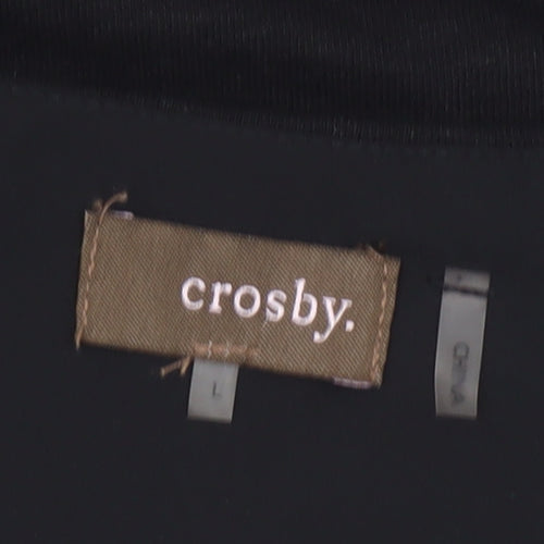 Crosby Womens Black Linen Blend V-Neck Sleeveless Tank Top Size L