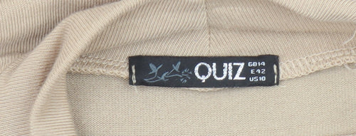 Quiz Women Beige High Neck Sleeveless Top Size 14