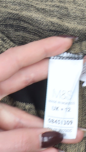 Marks and Spencer Women’s Beige Black Striped Jumper Size 12