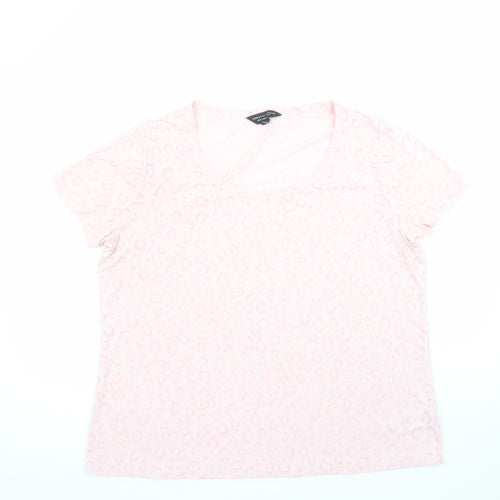 Dorothy Perkins Women’s Pink Leopard Print Short Sleeve T-Shirt Size 18