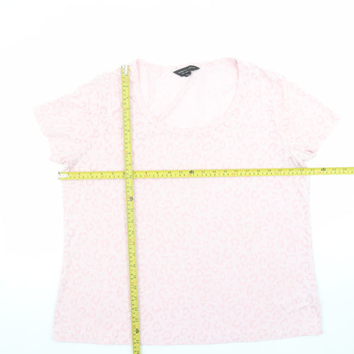 Dorothy Perkins Women’s Pink Leopard Print Short Sleeve T-Shirt Size 18
