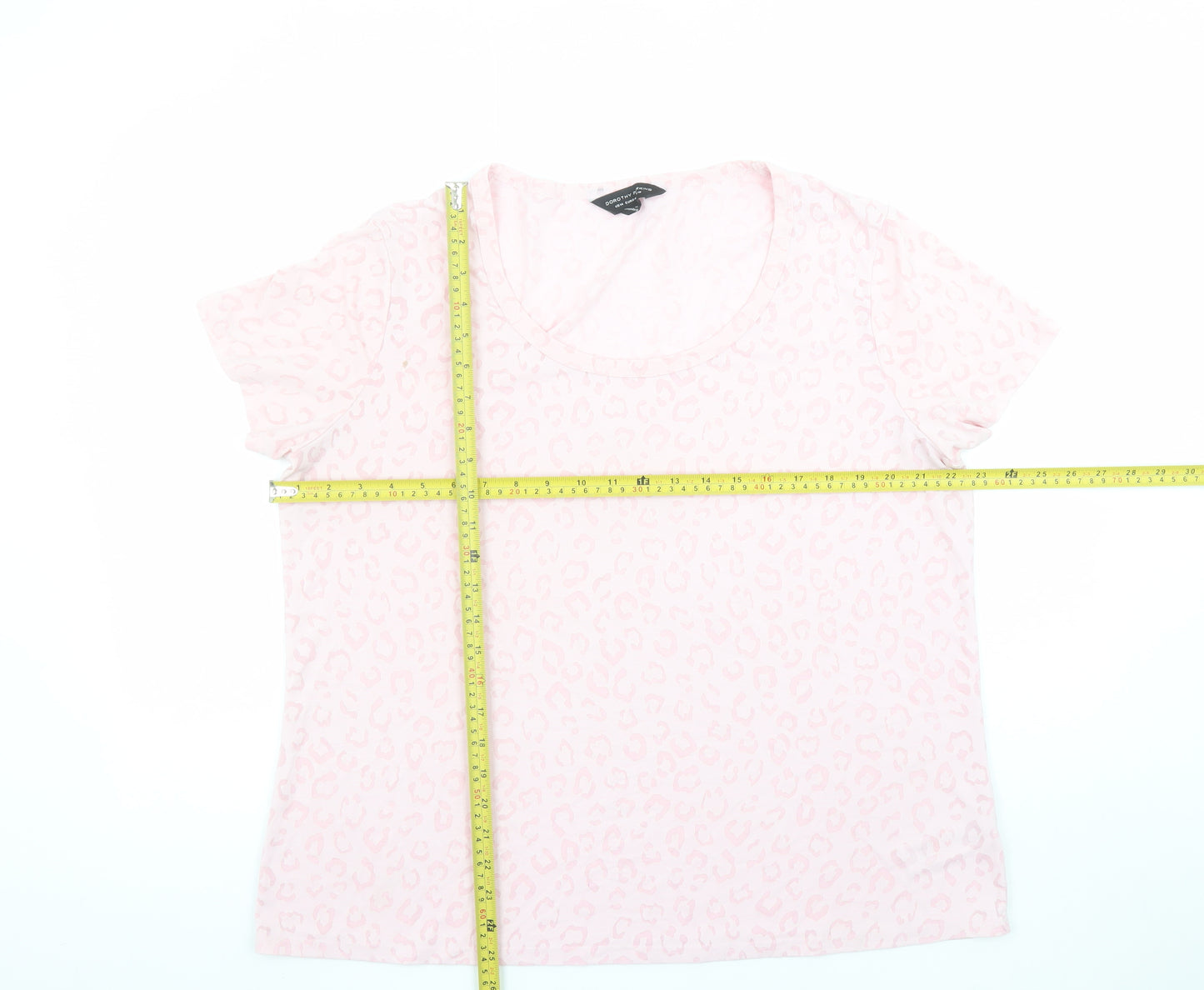 Dorothy Perkins Women’s Pink Leopard Print Short Sleeve T-Shirt Size 18