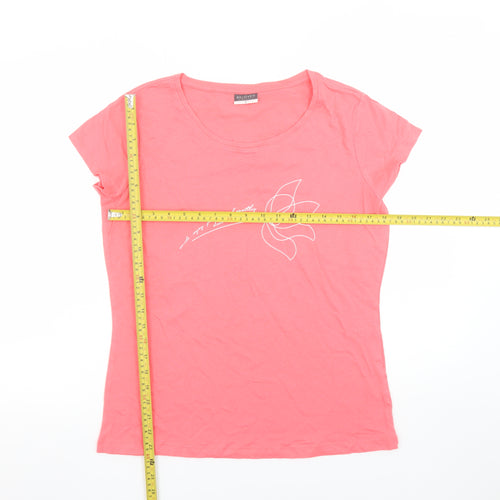 Beloved Women Pink Cotton Crew Neck Short Sleeve T-Shirt L