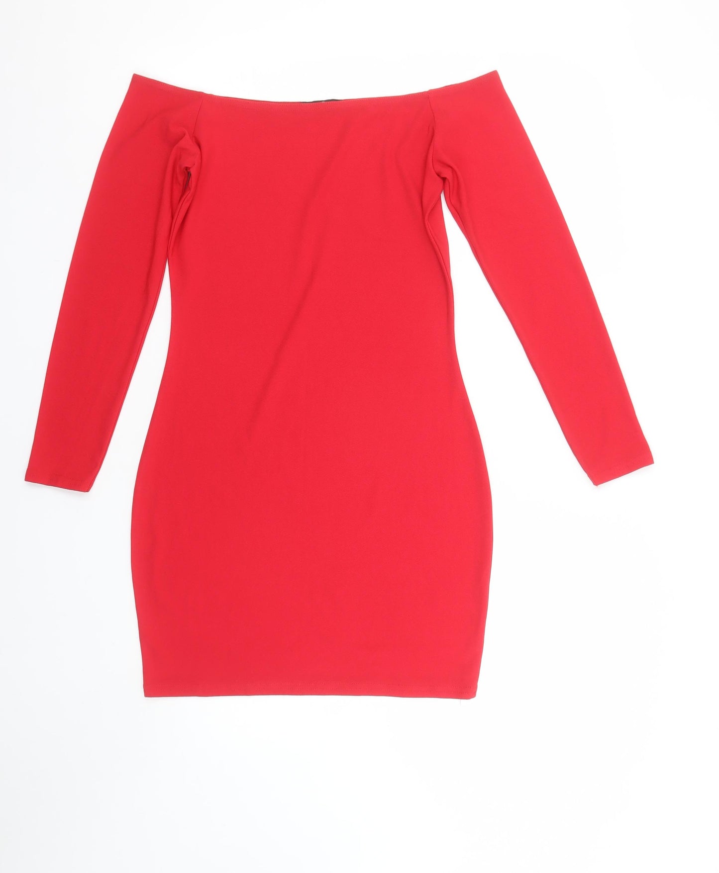 Missguided Women’s Red Off Shoulder Bodycon Dress Size 12