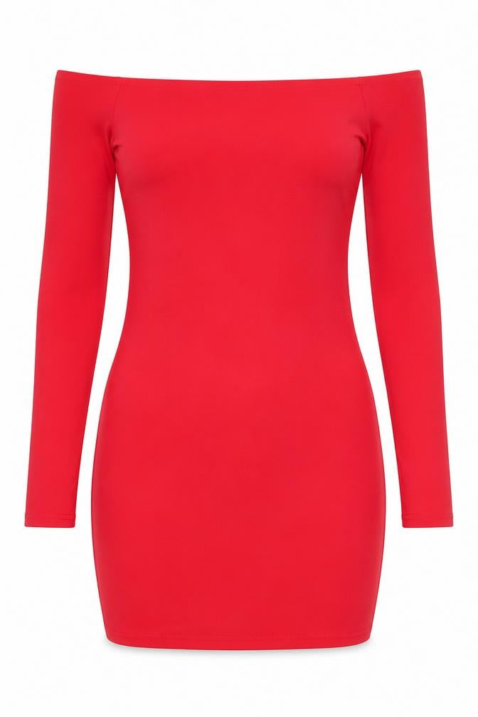 Missguided Women’s Red Off Shoulder Bodycon Dress Size 12