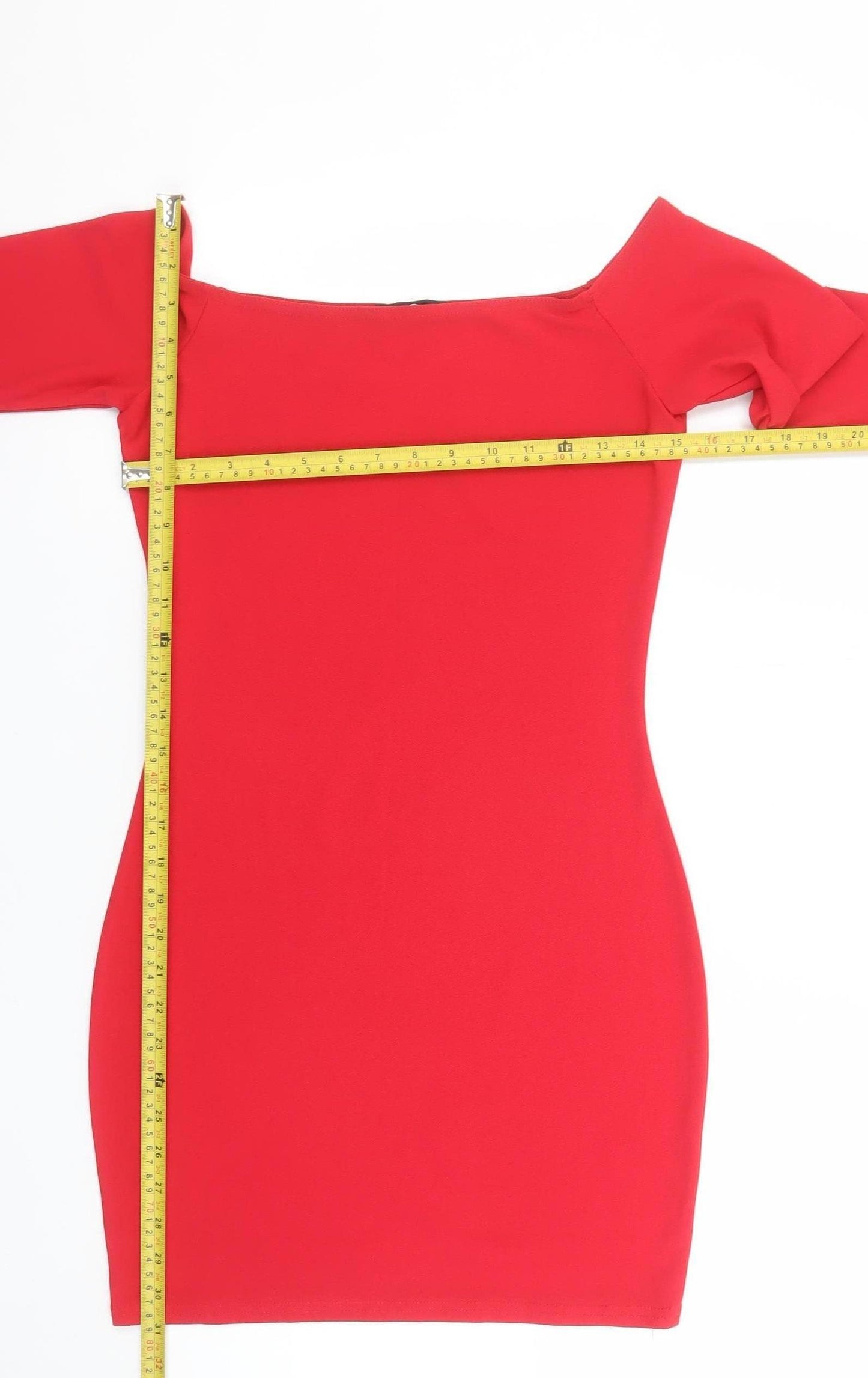 Missguided Women’s Red Off Shoulder Bodycon Dress Size 12