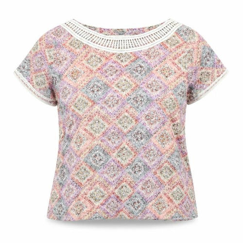 Marks and Spencer Per Una Womens Multicoloured Lace Trim T-Shirt Size 16