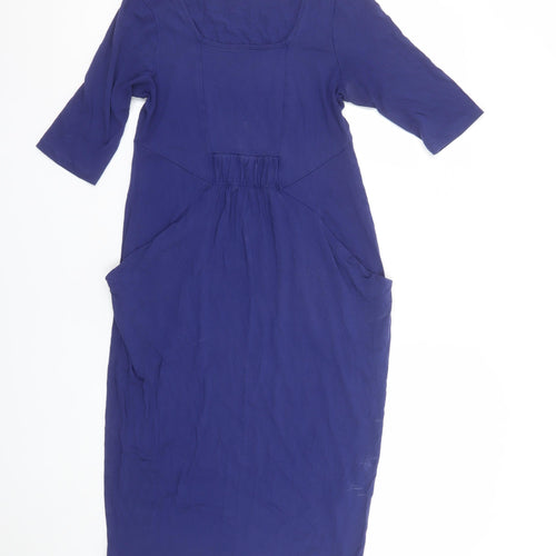 Marks and Spencer Women Blue Size 8 Shift Knee Length Dress