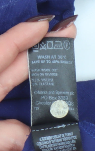 Marks and Spencer Women Blue Size 8 Shift Knee Length Dress