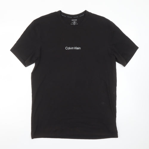 Calvin Klein Men's Black Crew Neck Short Sleeve Cotton Blend T-Shirt M