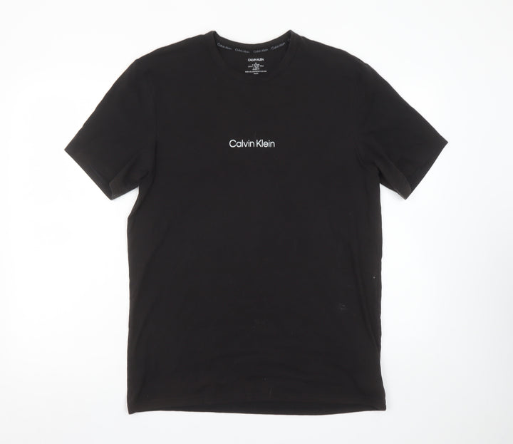 Calvin Klein Men's Black Crew Neck Short Sleeve Cotton Blend T-Shirt M