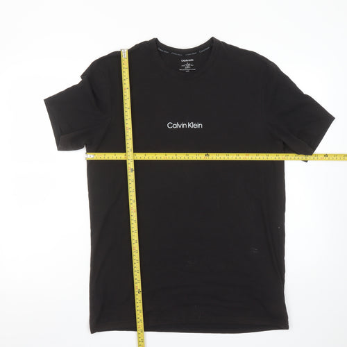 Calvin Klein Men's Black Crew Neck Short Sleeve Cotton Blend T-Shirt M