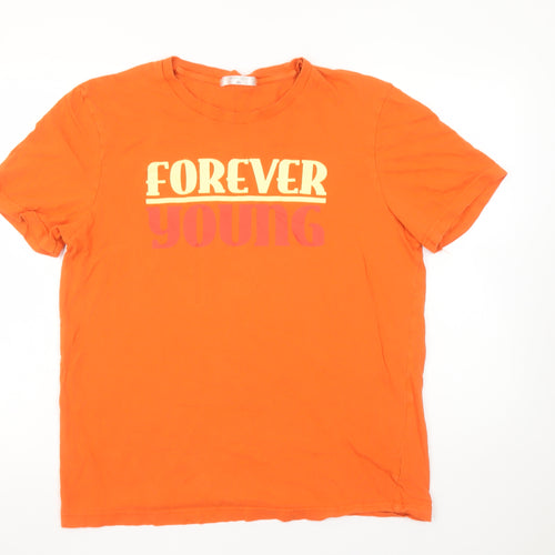 Giordano Men's Orange 'Forever Young' Cotton T-Shirt XL