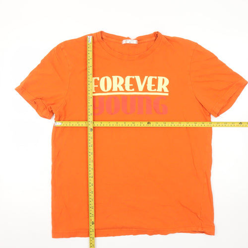 Giordano Men's Orange 'Forever Young' Cotton T-Shirt XL