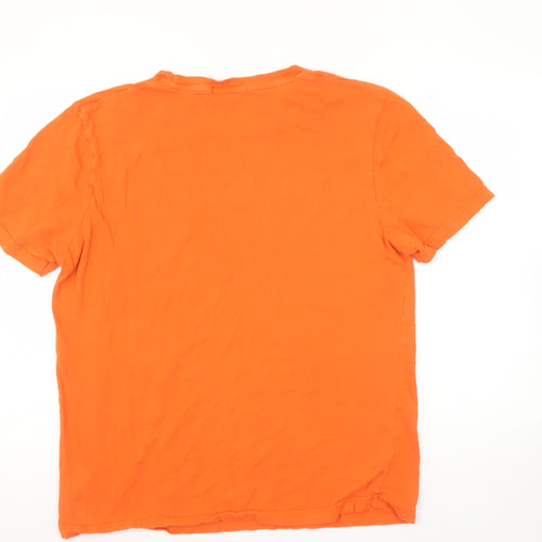 Giordano Men's Orange 'Forever Young' Cotton T-Shirt XL