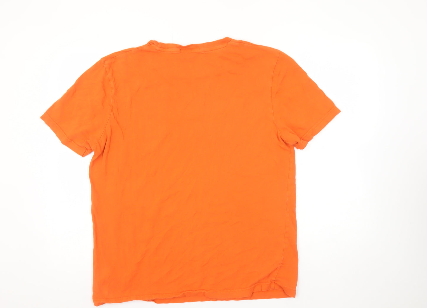 Giordano Men's Orange 'Forever Young' Cotton T-Shirt XL