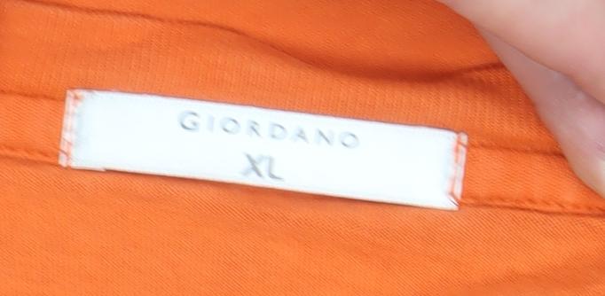 Giordano Men's Orange 'Forever Young' Cotton T-Shirt XL