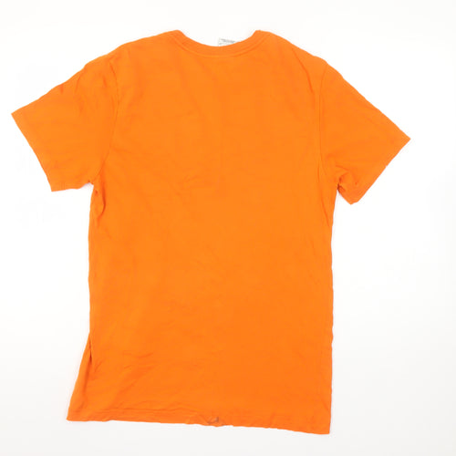 Nike Men's Orange Short Sleeve Graphic Logo Cotton T-Shirt Size S