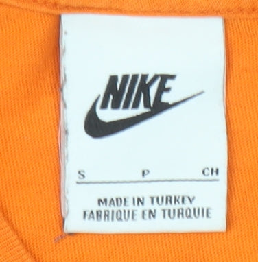 Nike Men's Orange Short Sleeve Graphic Logo Cotton T-Shirt Size S
