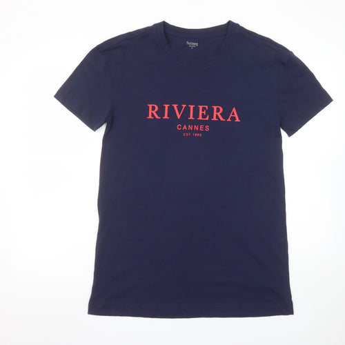 Nutmeg Women's Blue Riviera Cannes Cotton T-Shirt Size 8