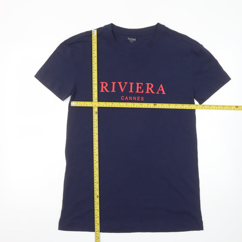 Nutmeg Women's Blue Riviera Cannes Cotton T-Shirt Size 8