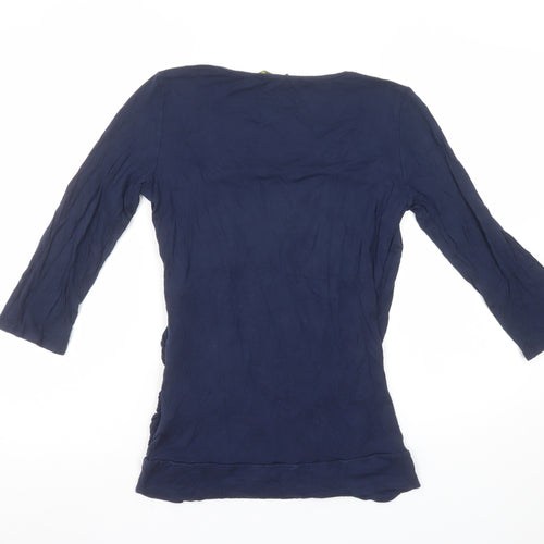 Blooming Marvellous Women Blue Wrap Jersey 3/4 Sleeve Top Size 10