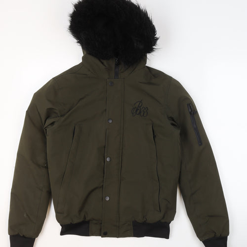 Bee Inspired Men's Green XS Hooded Bomber Jacket
