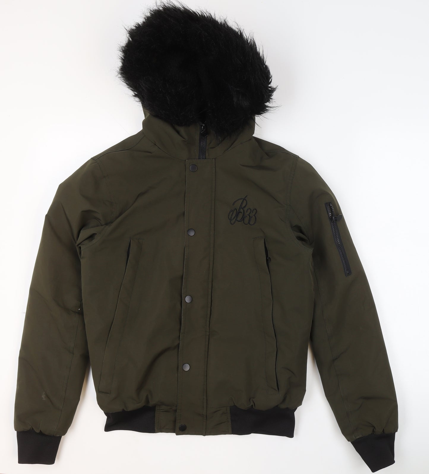 Bee Inspired Men's Green XS Hooded Bomber Jacket