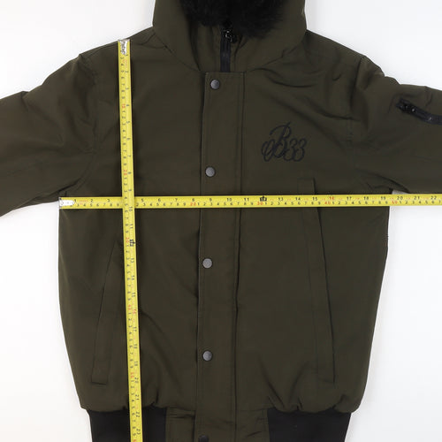 Bee Inspired Men's Green XS Hooded Bomber Jacket