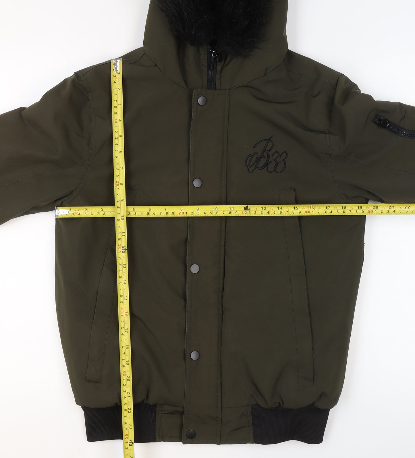 Bee Inspired Men's Green XS Hooded Bomber Jacket