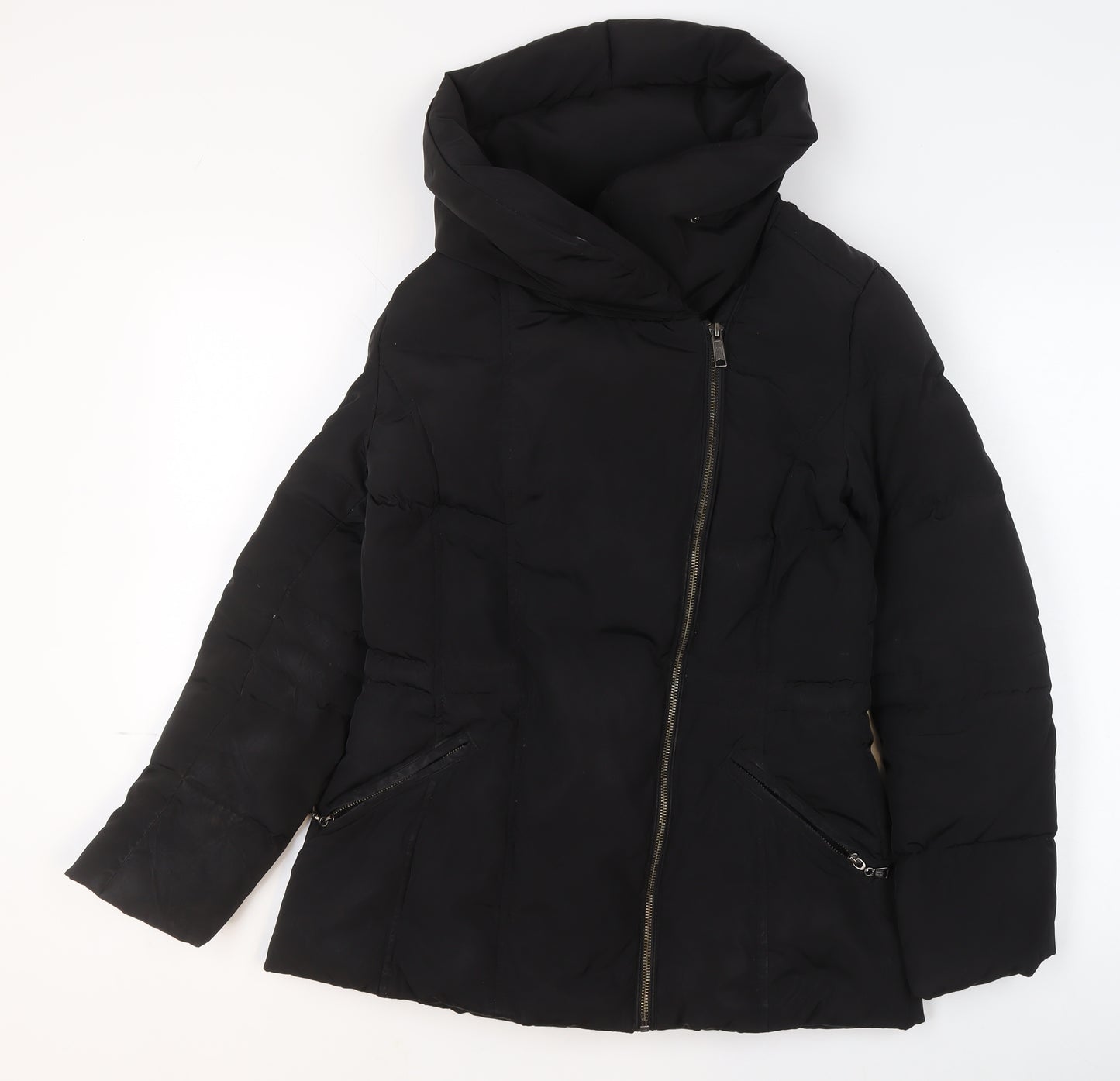 Betty Jackson Black Women's Size 10 Black Hooded Puffer Jacket