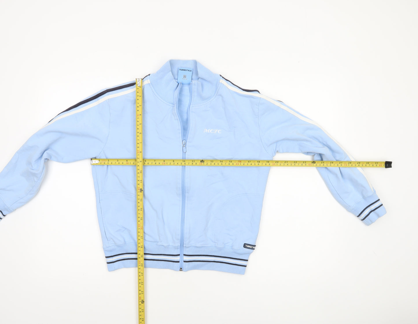 Turnstyle Boys Blue MCFC Track Jacket Size 16 Regular Fit Full Zip