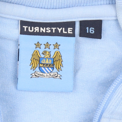 Turnstyle Boys Blue MCFC Track Jacket Size 16 Regular Fit Full Zip