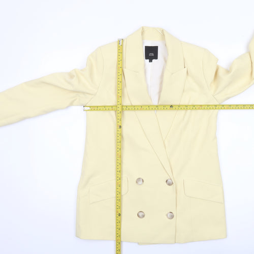 River Island Women's Beige Double-Breasted Blazer Jacket Size 8