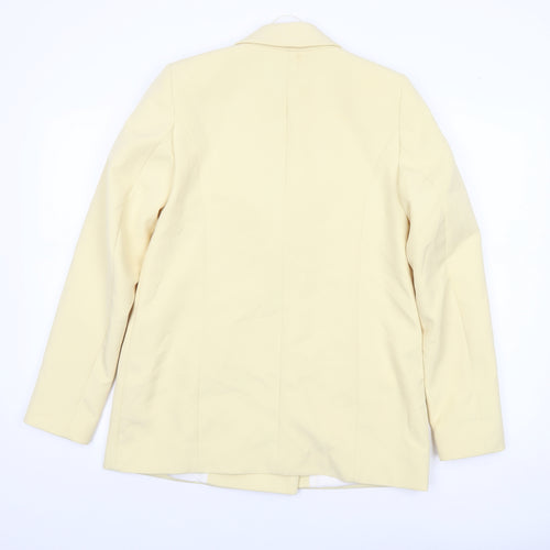 River Island Women's Beige Double-Breasted Blazer Jacket Size 8