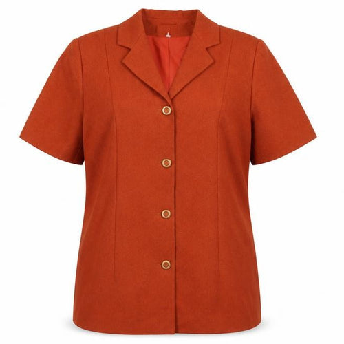 Créatine Women Rust Orange Short Sleeve Suit Jacket UK 16 Classic Style