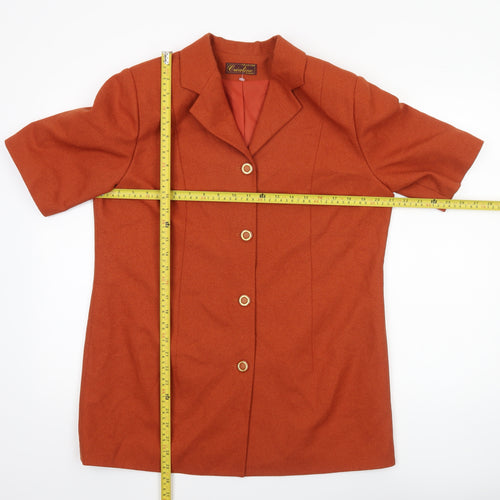 Créatine Women Rust Orange Short Sleeve Suit Jacket UK 16 Classic Style
