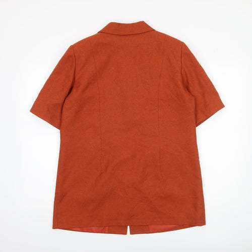 Créatine Women Rust Orange Short Sleeve Suit Jacket UK 16 Classic Style