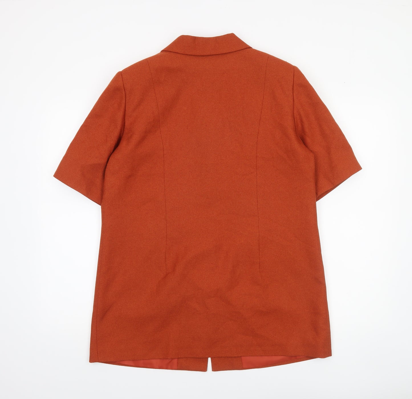 Créatine Women Rust Orange Short Sleeve Suit Jacket UK 16 Classic Style