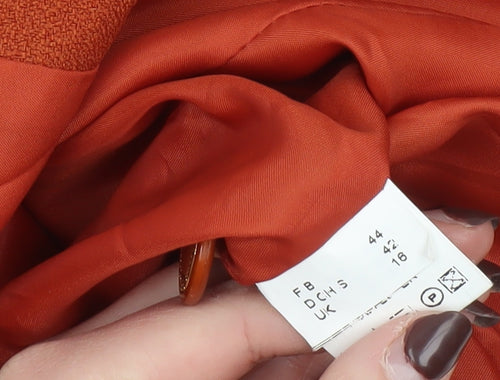 Créatine Women Rust Orange Short Sleeve Suit Jacket UK 16 Classic Style