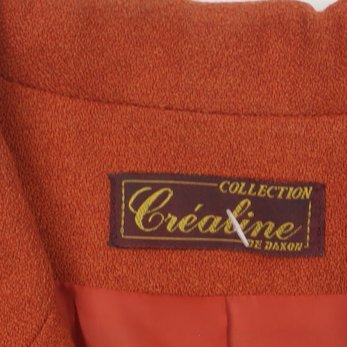 Créatine Women Rust Orange Short Sleeve Suit Jacket UK 16 Classic Style
