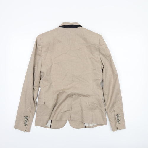 Zara Basic Women's Beige Regular Fit Single-Breasted Blazer Size S
