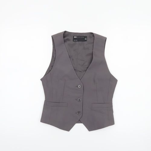 ASOS Design Women's Grey Size 8 Slim Fit Suit Waistcoat