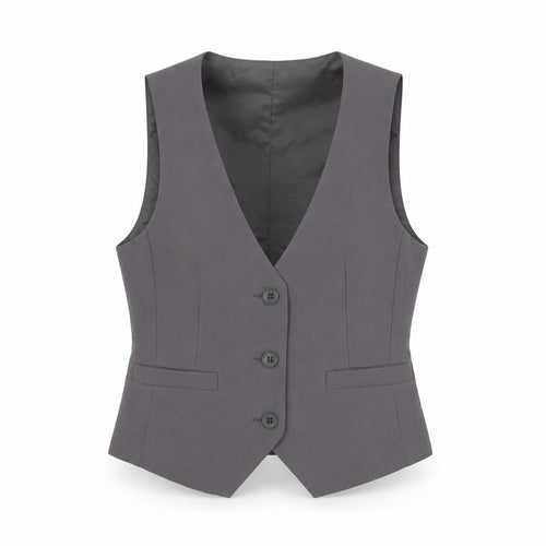 ASOS Design Women's Grey Size 8 Slim Fit Suit Waistcoat