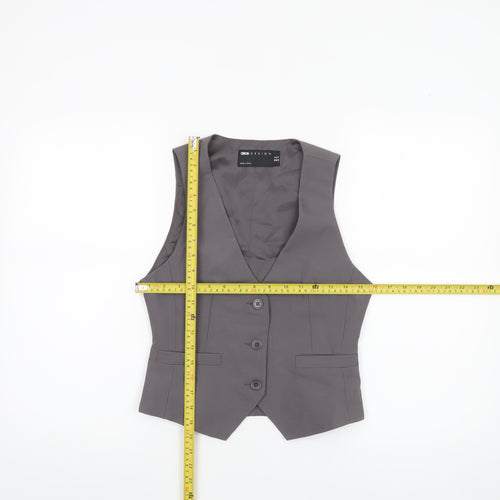 ASOS Design Women's Grey Size 8 Slim Fit Suit Waistcoat