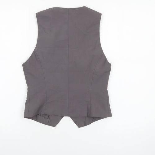 ASOS Design Women's Grey Size 8 Slim Fit Suit Waistcoat