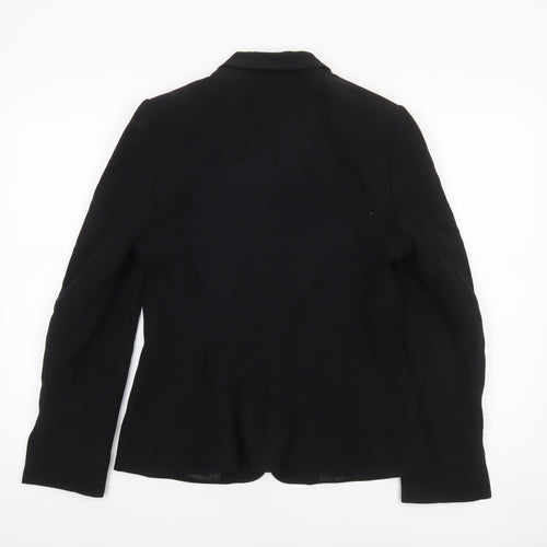 Jasper Conran Women's Black Wool Blend Single-Breasted Blazer Size 12
