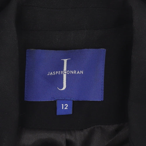 Jasper Conran Women's Black Wool Blend Single-Breasted Blazer Size 12