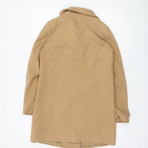 United Colors of Benetton Women's Beige Wool Mid-Length Coat UK 6