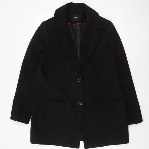 ASOS Women’s Black Mid Length Overcoat Size 14 Regular Fit